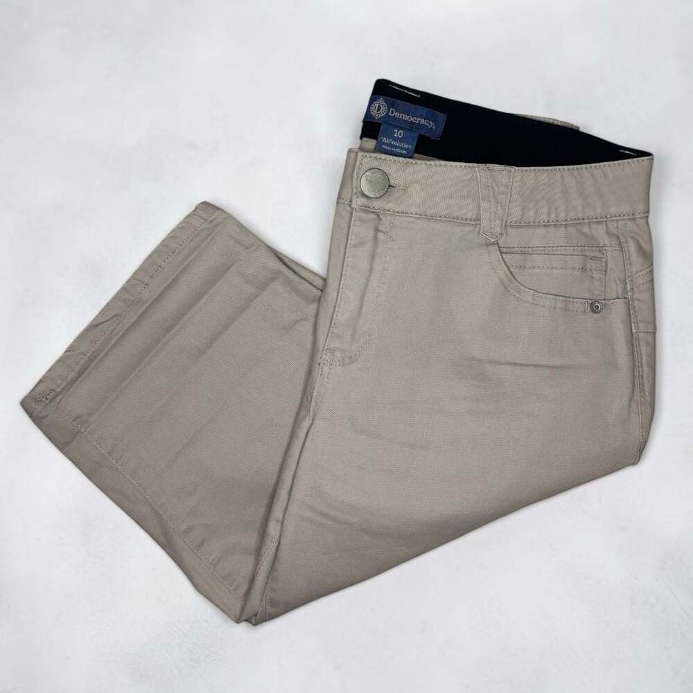 Democracy Ab'solution Women's Beige Cropped Pants Size 10